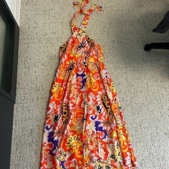 Beautiful J.Crew 100 % silk maxi sarong dress in bold floral  size 12 - Picture 5 of 12